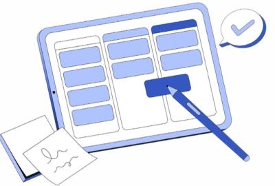 Imagen de un tablero kanban con 3 columnas y diferentes tarjetas